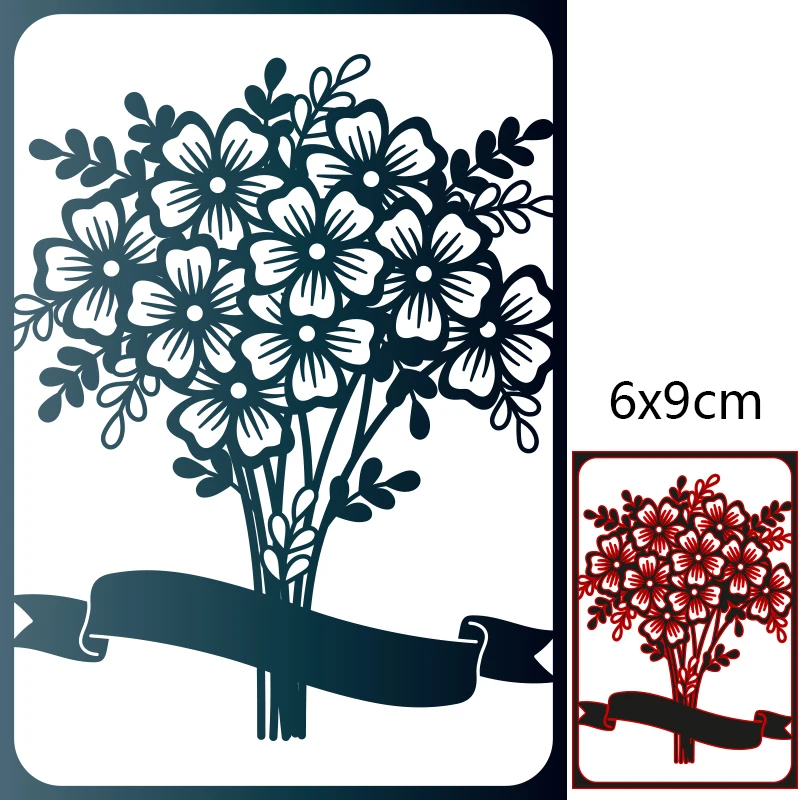 

Cutting Metal Dies A Buddle Flower for 2020 New Stencils DIY Scrapbooking Paper Cards Craft Making New Craft Decoration 60*90mm