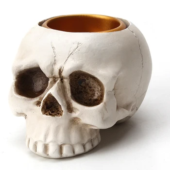 

Terror Party Decorative Ornaments Skull Candlestick Holder Christmas Tealight Candle Holder Home Decoration