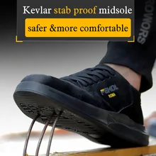 Рабочая мужская кожаная защитная обувь, водонепроницаемая, легкая, для улицы, со стальным носком, против разбивания, промышленная, zapatos de seguridad