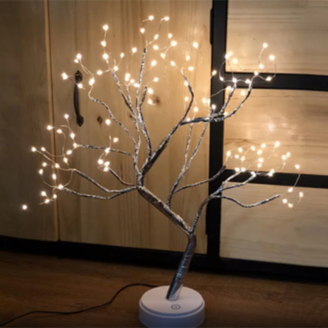 Fairy Night Light Light Christmas Mini Christmas Tree Copper Wire Garland Table Lamp for Kids Bedroom Bar Decor Fairy Lights