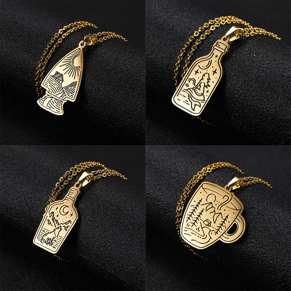 Eueavan 5 шт./лот пентаграмма бутылка волк солнце звезда луна животное Женский дом