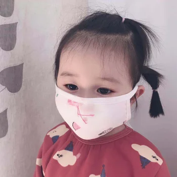 

1PC PM2.5 Soft Children Mask Respiratory Valve Cartoon Panda Thicken Smog Anti Dust Mask Warm Dust Mask Fits 0-10 Years Old Kids