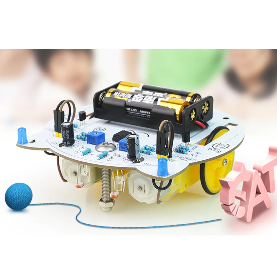 Мини-Кот DIY умный RC робот автомобиль слежения паровой обучающий комплект программируемые игрушки-без батареи