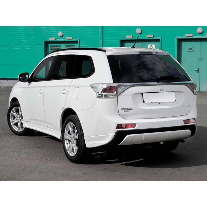 Клыки Broomer Design на задний бампер Mitsubishi Outlander 3 2012 2014 ABS пластик спойлер тюнинг