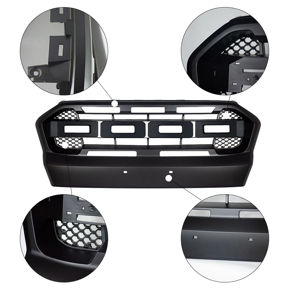 For Ranger T7 Raptor Racing Grills  T7 ̽ ׸  T7  Wildtrak MK3 ׸ Xl Xlt 2015 2016 2017 ڵ Ŀ Ʈ ̽ ׸ ׸