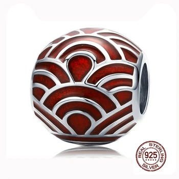 

MOWIMO 925 Sterling Silver Chinese Red Lantern Beads Lucky Charm Fit Original Silver Bracelet Pendant New Year Jewelry BNC133