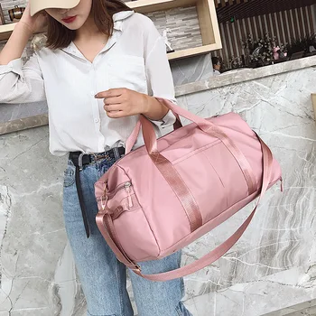

New Women Travel Sports Gym Yoga Training Shoulder Bag With Shoes Bags Waterproof Nylon Handbag Casual Tote Trolley Case Package