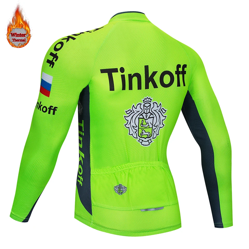 Tinkoff велосипедная майка Pro Team, зимний теплый флисовый комплект с длинным рукавом, Ropa Ciclismo, велосипедный триатлон, комплект для велоспорта