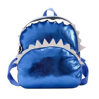 

Children Solid Color Backpack Cute Cartoon Shark Style Daypack School Bag Wear-resistant Light Weighted Backpacks Satchel