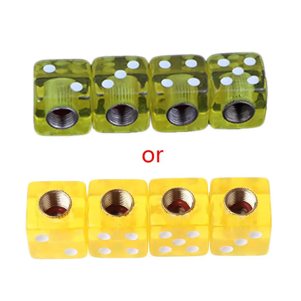 Dice Shape Car Truck Wheel Tire Air Valve Stem Cover Dust Cap Bicycle Valve bicycle tire valve cap bicycle valve cap valve cap valve caps 4pcs