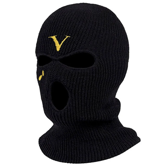 beanie cap 2022 Newest Limited Embroidery V-Style Balaclava 3-hole Ski Mask Tactical Full Face Mask Party Winter Hat Outdoor Sports CS new era skully beanie Skullies & Beanies