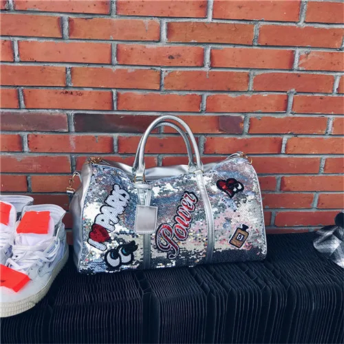 Серебристый Дорожные сумки, спортивные сумки Bolsas Para Mujeres Y Damas - Цвет: Серебристый
