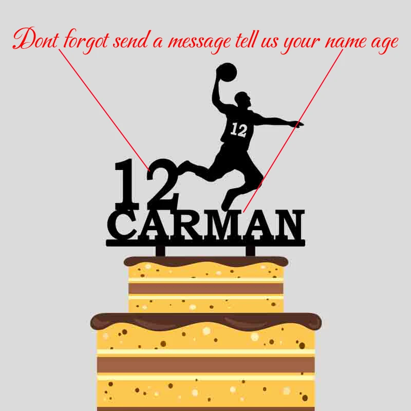Personnalise Garcons Anniversaire Gateau Topper Nom Personnalise Age Garcon Jouer Handball Gateau Topper Pour Fete D Anniversaire Gateau Decoration Yc141 Aliexpress