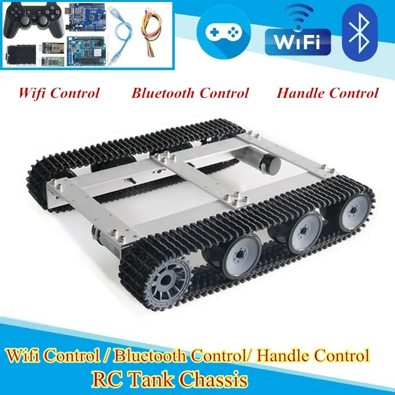 Wifi/ Bluetoth/ PS2 версия TP301 умное шасси для танков гусеничное платформа дистанционного
