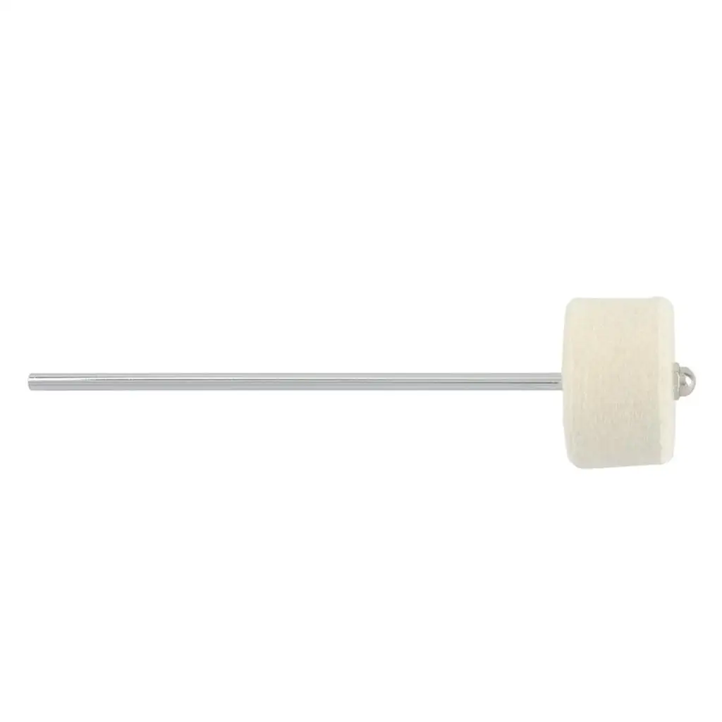 Durable Drum Pedal Beater Step Mallet with Felt Hammer Head for Percussion Instrument Parts White 7.95inch