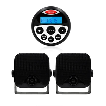 

Waterproof Marine Stereo Bluetooth Radio Audio FM AM Receiver MP3 Player+4inch Marine Speakers For ATV RV Yacht Pool Motorcycle
