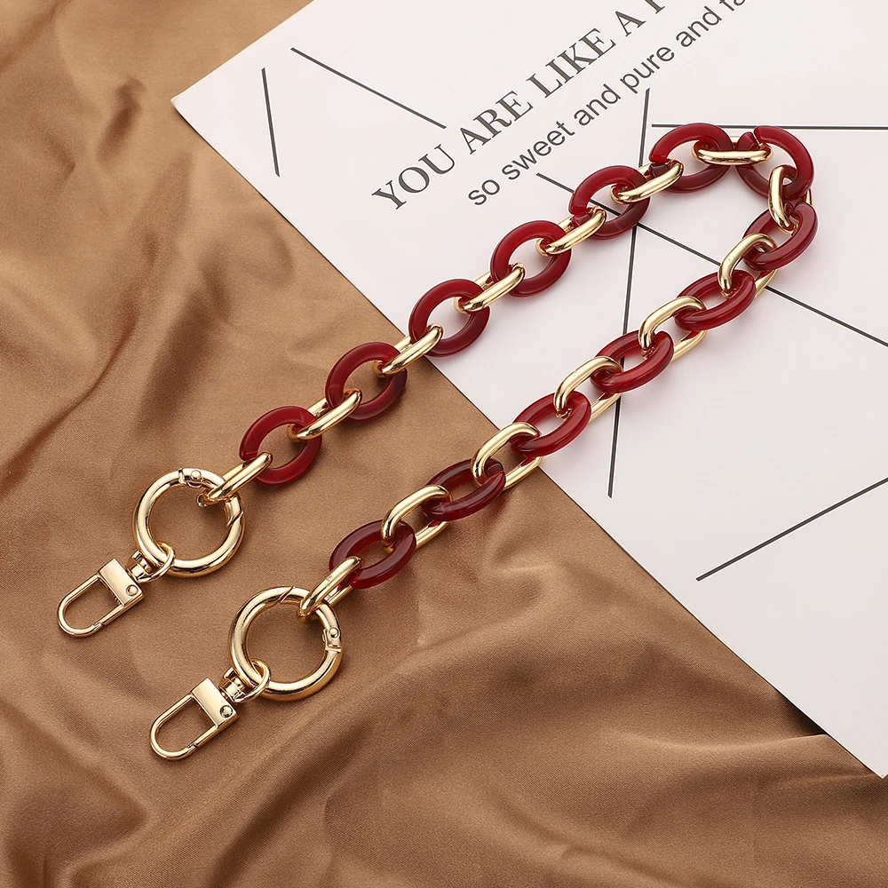 New Acrylic Bag Chain Bag Strap Removable Bag Accessories Colourful Women's Resin Chain chain of bags Purse Chain Fishbone chain