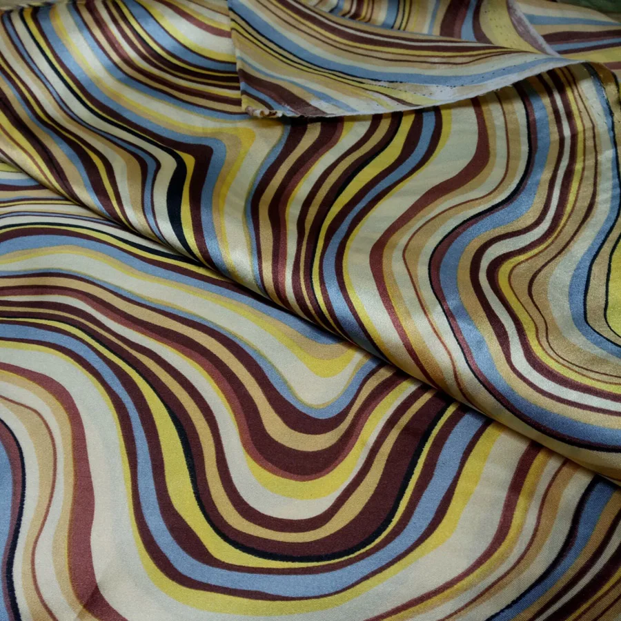 ON SALE Satin Fabric Craft Printed Ribbon Material Glossy Charmeuse Polyester Tilda Scarf Material - Color: 6