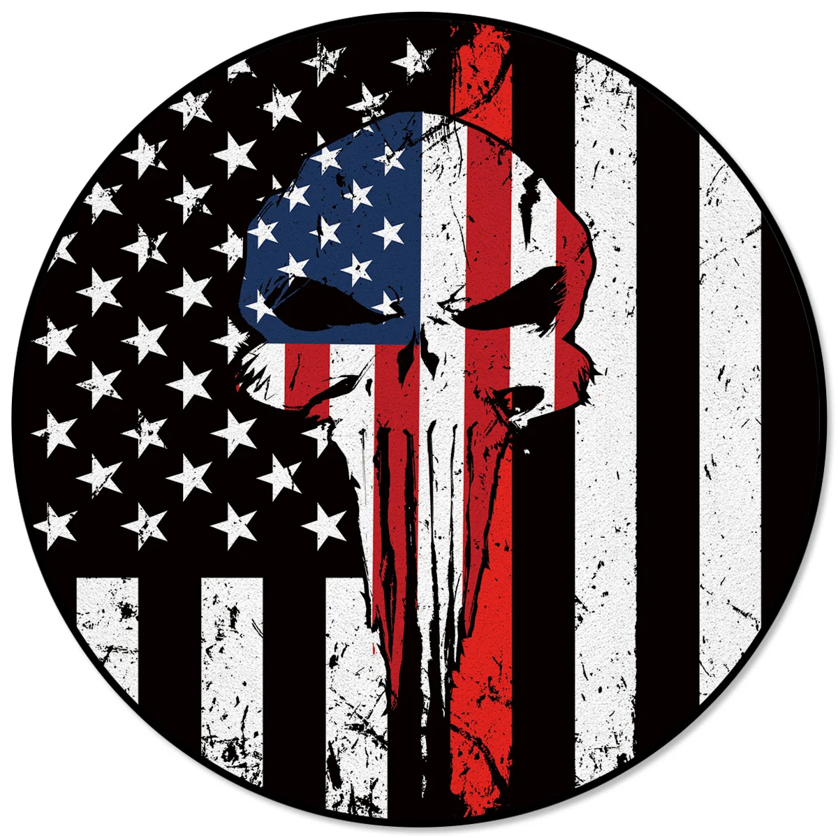 Каратель Череп красная линия американский флаг Противоскользящий круглый ковер компьютерный стул коврик для гостиной коврик Детская спальня коврики