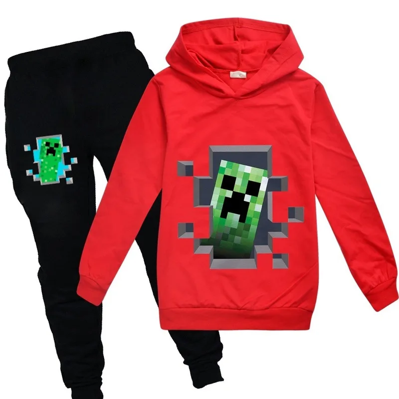 Kids Tracksuit Boys Mosaic pattern Clothes Set New world Hoodies and Pants Sportwear Clothing Small animals Sport Suit for Girl