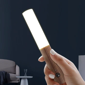 

5V LED PIR Motion Sensor Modern Design Night Light Wireless USB Rechargeable Night Table Lamp For Wardrobe Wall Portable Lamp