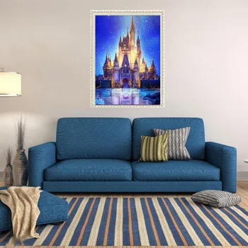 

New DIY Lovely Sunflower Castle Tree 5D Diamond Painting Cross Stitch Kits Part Diamond Embroidery Home Decoretion New