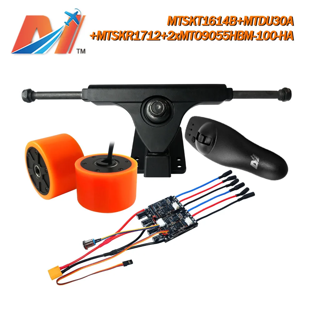 US $308.72 Maytech Electric Longboard DIY Kit With 2pcs 90x55mm Hub Motor MTSKR1712 Remote 30A Dual ESC Esk8 Kit