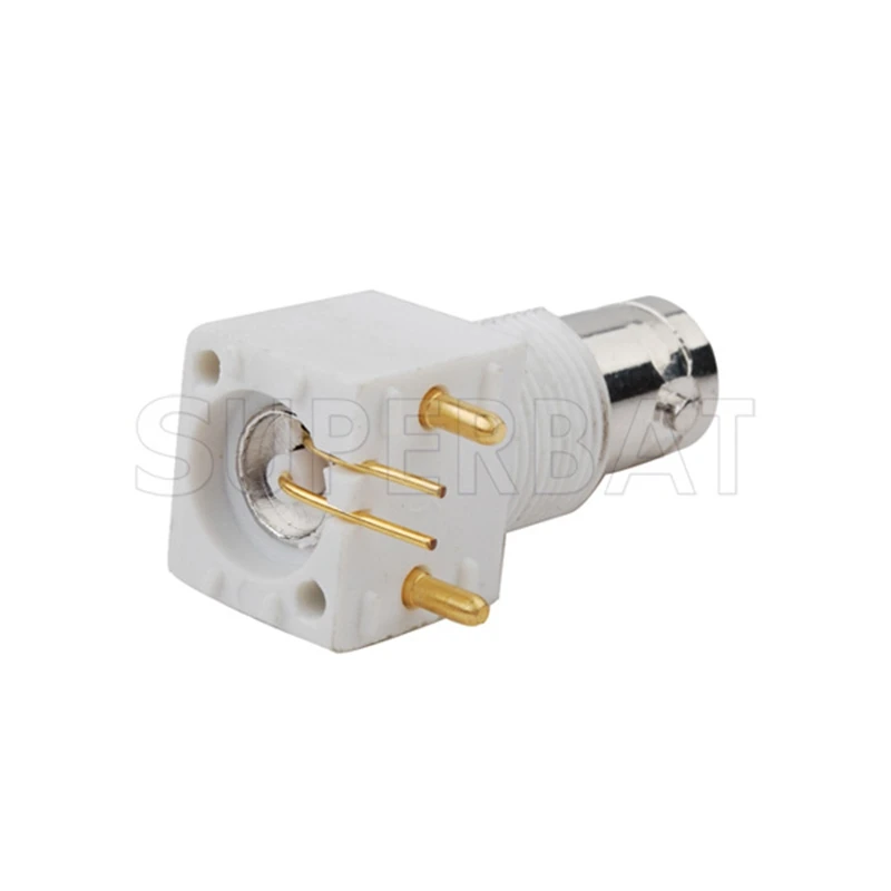 BNC Female Right Angle RF Coaxial Connector for PCB Mount