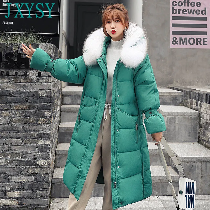 

Women Parka Coat 2019 Casual Hooded Winter Jacket Women Thick Warm Big Fur Collar Long Parkas Jacket Female Plus Sizes Outwear