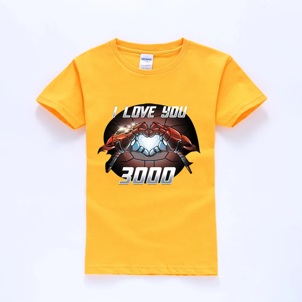Мстители 4 I LOVE You 3000 Marvel детская одежда Love You три тысячи раз футболка с короткими рукавами