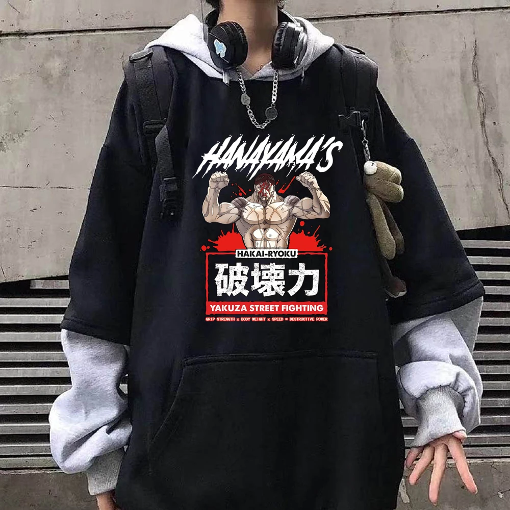 

Hot Anime Funny Yujiro Baki Hanma Hoodie Sweatshirt Loog Sleeve Pullover Sweatshirt Fashion Tops
