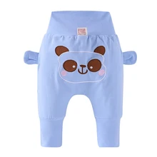 Штаны для малышей; зимние теплые бархатные штаны-шаровары для новорожденных девочек и мальчиков; штаны с высокой талией и рисунком; хлопковые леггинсы