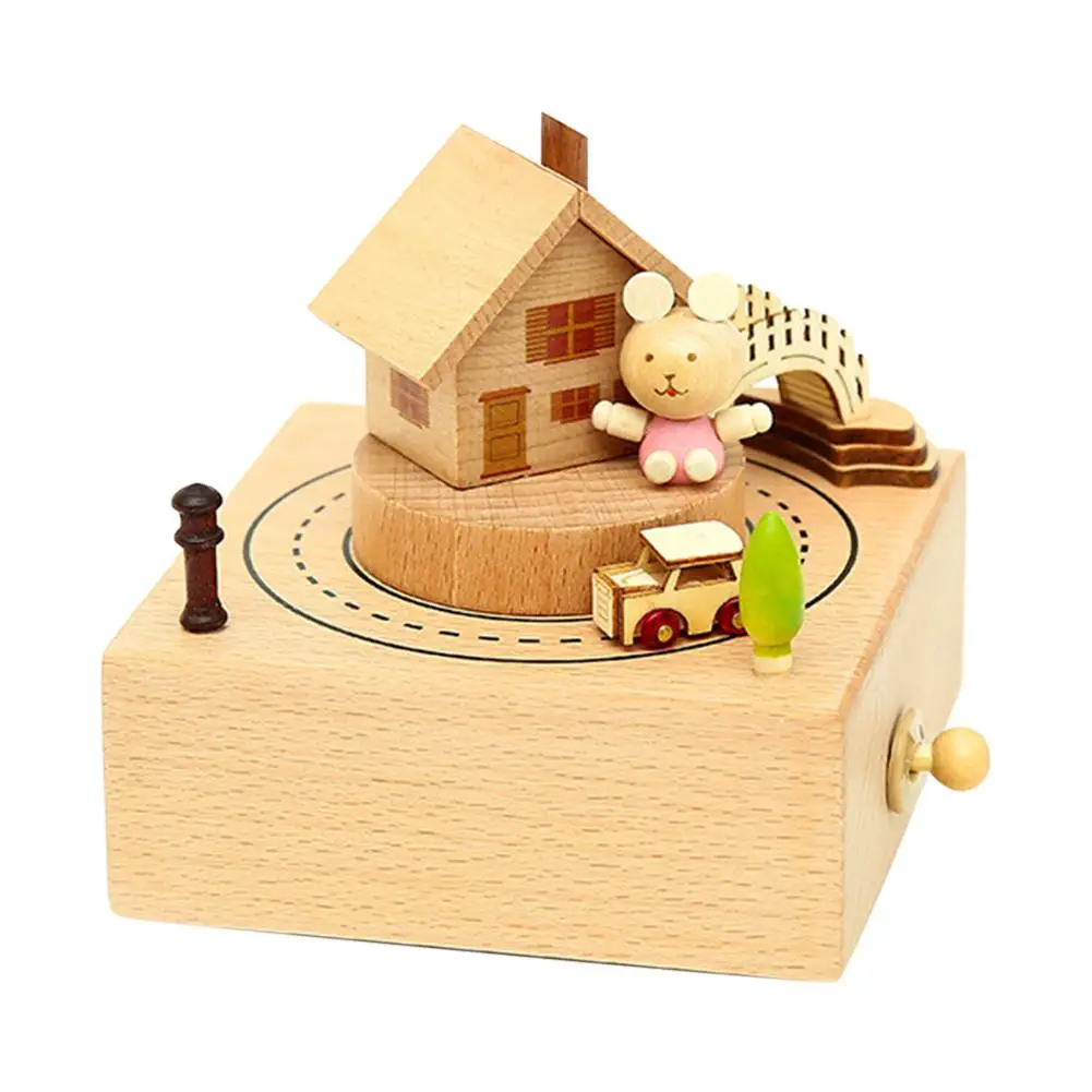 

Rotating Wooden Music Player Innovative Present Environmentally Friendly Delicate Workmanship Music Player For Female Friends