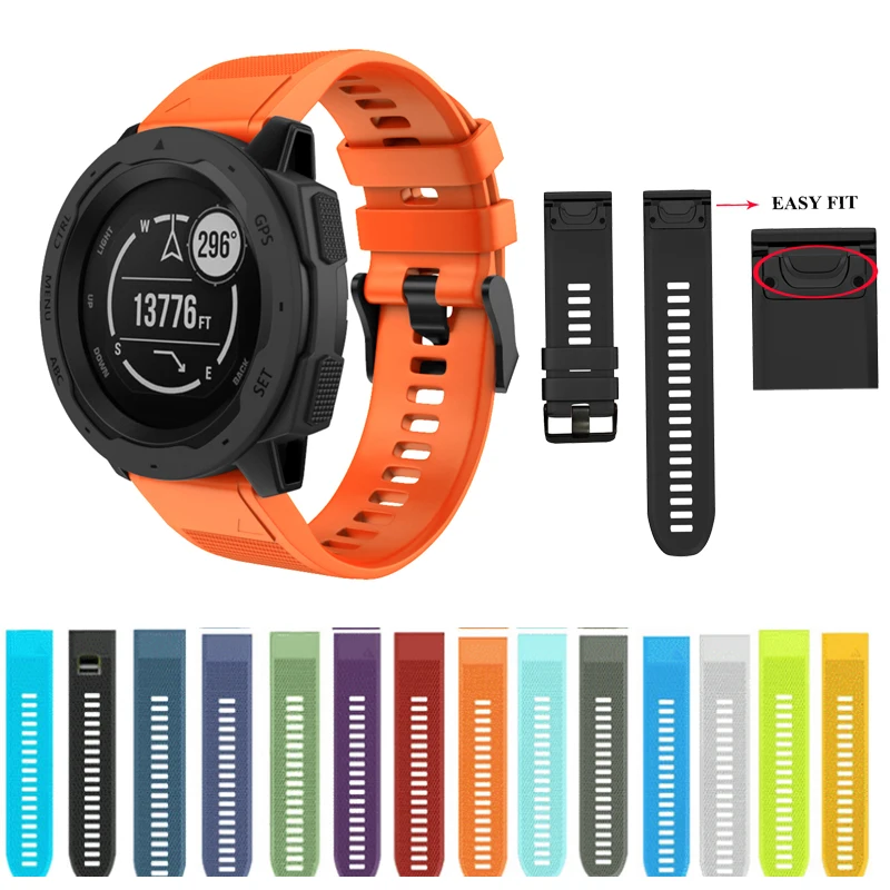 Ремешок силиконовый для Garmin Fenix 6X 6 6S Pro 5X 5 5S Plus 3 HR 20 22 мм|Ремешки часов| |