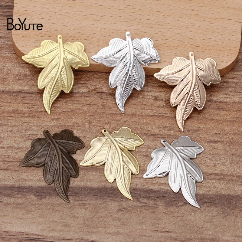 BoYuTe (50 Pieces/Lot) 35*30MM Metal Brass Maple Leaf Pendant Materials Diy Hand Made Jewelry Accessories Wholesale | Украшения и