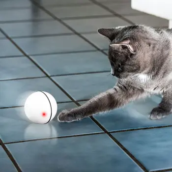 

Smart Interactive Cat Toy - Newest Version 360 Degree Self Rotating Ball, USB Rechargeable Pet Toy, Build-in Spinning Led Light,