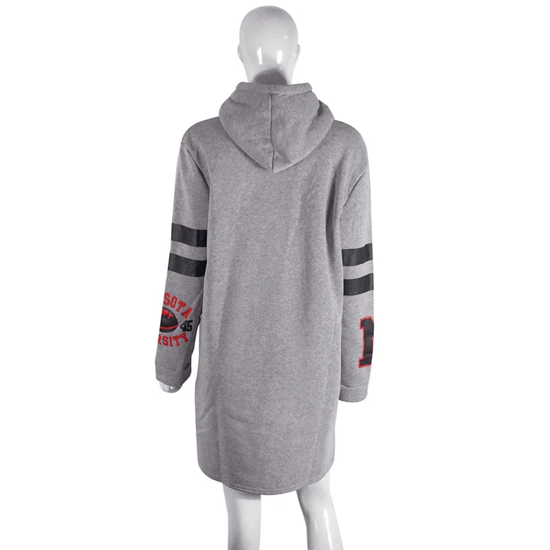 Female Long Striped Hoodies Winter Warm Womens Hooded Sweatshirt Casual Coat Tops Pullover Plus Size Hoodie Women Black Stripe