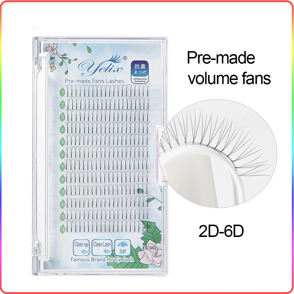 

Yelix eyelashes 12Lines premade volume fans 2D/3D/4D/5D/6D russian volume eyelash extensions Premium individual lashes extension