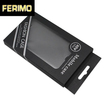 

10*17+1.5cm Cell Phone Case Paper Package Box For iPhone 6 / 7 Plus Case Packing Clear Window Hanger Mobile Phone Shell Pack Box