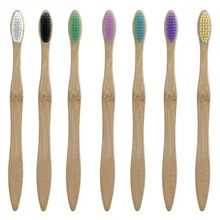 Красочные радужные бамбук Зубная щётка Жесткая Щетина биоразлагаемые зубная щетка деревянный Зубная щётка es с Чехол Уход за полостью рта зуб