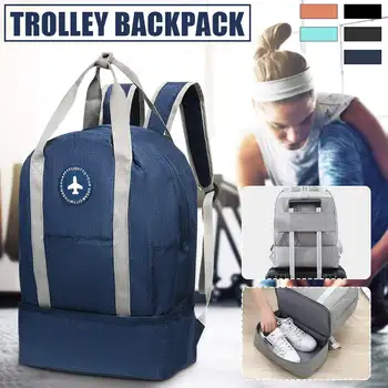 

Trolley Travel Bag Foldable Waterproof With Shoe Case Travel Bag Unisex Luggage Bag Travel Shoulder Backpack Carry-On bag