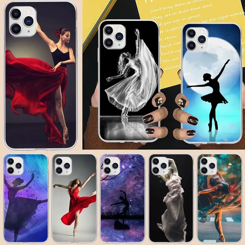 Чехол для телефона с изображением девушки балерины iPhone 6 7 8 Plus 11 12 ProMax X XR XS Max SE
