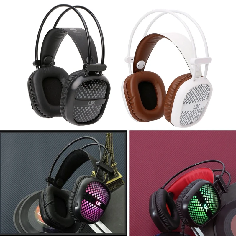 Глубокий бас наушники стерео над-Ear светодиодный светильник игровая головная повязка гарнитура для PC Gamer