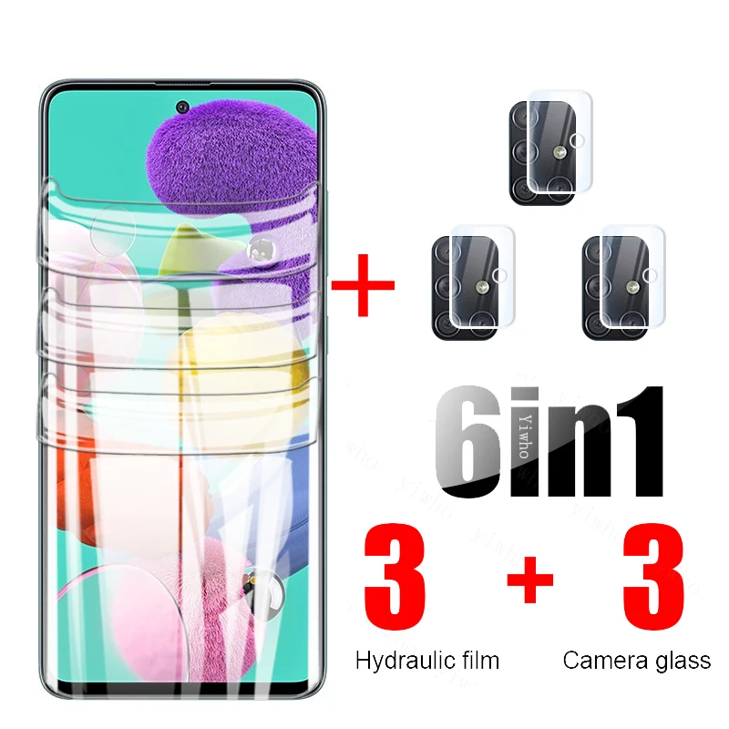 

6in1 Camera Glass For Samsung Galaxy A52 5G A51 A50 A50S Hydrogel Film For Samsunga52 a 52 51 Light Phone HD Screen Film Sklo