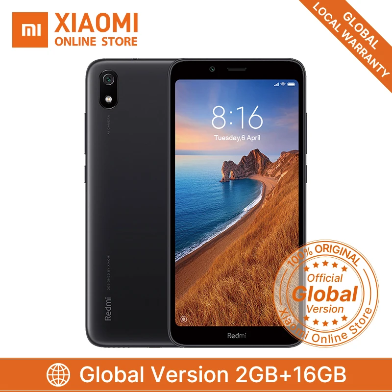 

Global Version Xiaomi Redmi 7A 2GB 16GB Smartphone 5.45" Snapdargon 439 Octa core Mobile Phone 13MP+5MP Camera 4000mAh Battery