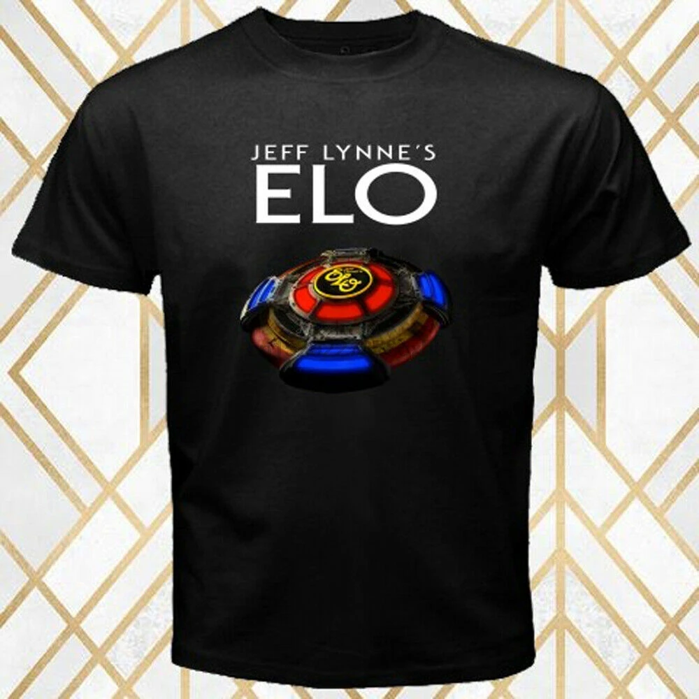 Мужская черная футболка с логотипом рок-группы Jeff Lynnes размер S - 3XL |