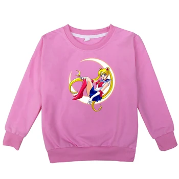 

Sailor Moon Long Sleeve Hooded Hoodie Tsukino Usagi Kids Toddler Cotton Pocket Christmas Sportswear Sweatshirt Tops Pullover