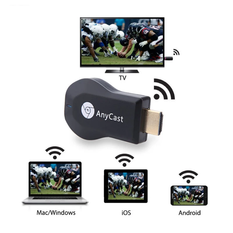 

AnyCast Wireless Display Receiver WiFi Dongle Screen Mirror 1080P HDMI TV Stick