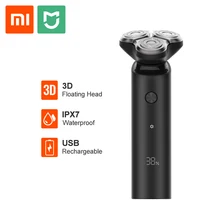 Xiaomi Mijia электробритва, Мужская бритва, триммер для бороды, 3 головки, гибкий, сухой, влажный, моющийся, основное-Sub, двойное лезвие, турбо+ режим, бритва