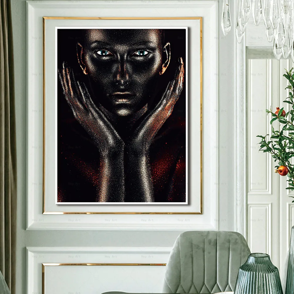 Black African Woman Figure Portrait Canvas Painting Posters and Prints Wall Art Picture for Living Room Home Decor Black African Woman Figure Portrait Canvas Painting Posters and Prints Wall Art Picture for Living Room Home Decor